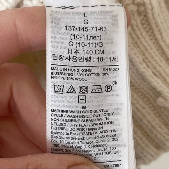 Gap Kids Cream Cable Knit Sweater Size Girls L - Picture 3 of 4